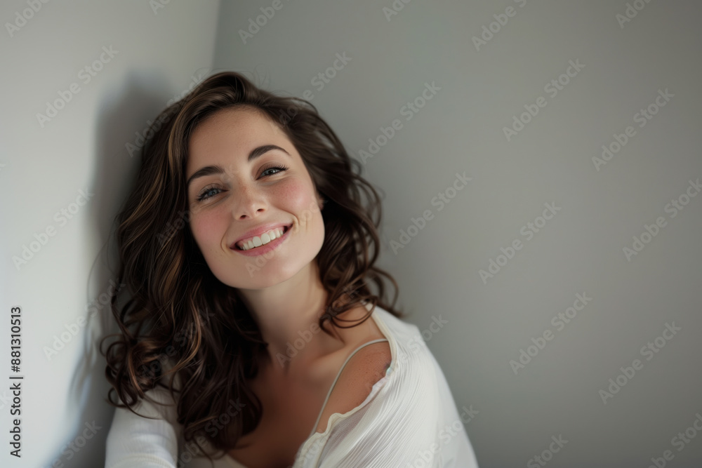 Retrato de mulher sorridente com cabelo solto e natural criado com IA generativa, destacando diferentes etnias e estilos de cabelo Retrato de mulher sorridente com cabelo solto e natural criado com IA generativa, destacando diferentes etnias e estilos de cabelo