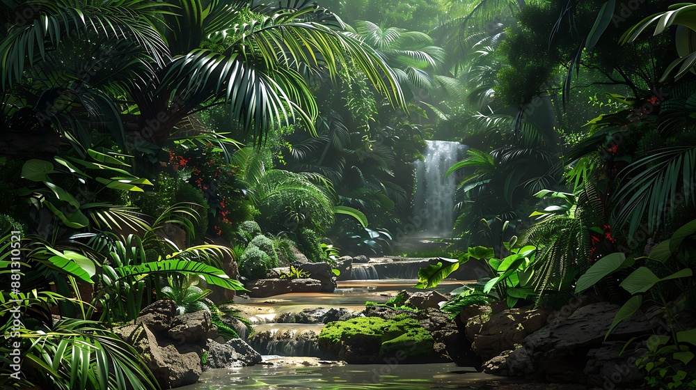 Organic Jungle: Beautiful Tropical Leaves and Sunlight Organic Jungle: Beautiful Tropical Leaves and Sunlight