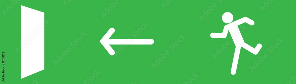 Emergency Exit Sign Set Vector Illustration Emergency Exit Sign Set Vector Illustration