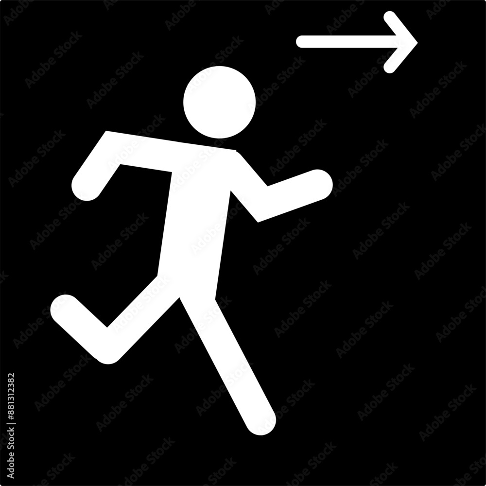 Emergency Exit Sign Set Vector Illustration Emergency Exit Sign Set Vector Illustration
