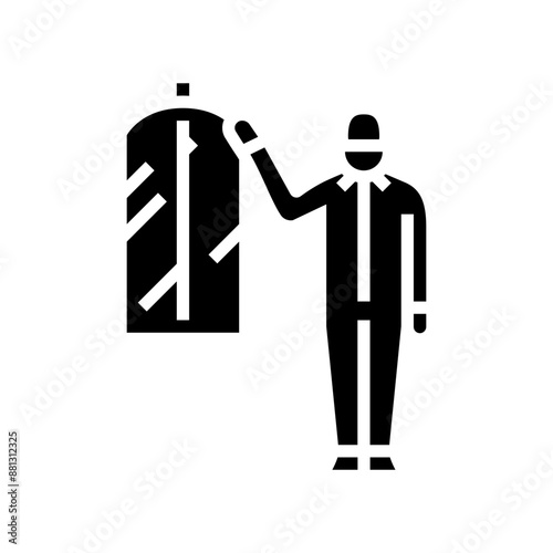 dry cleaner laundry wash glyph icon vector. dry cleaner laundry wash sign. isolated symbol illustration