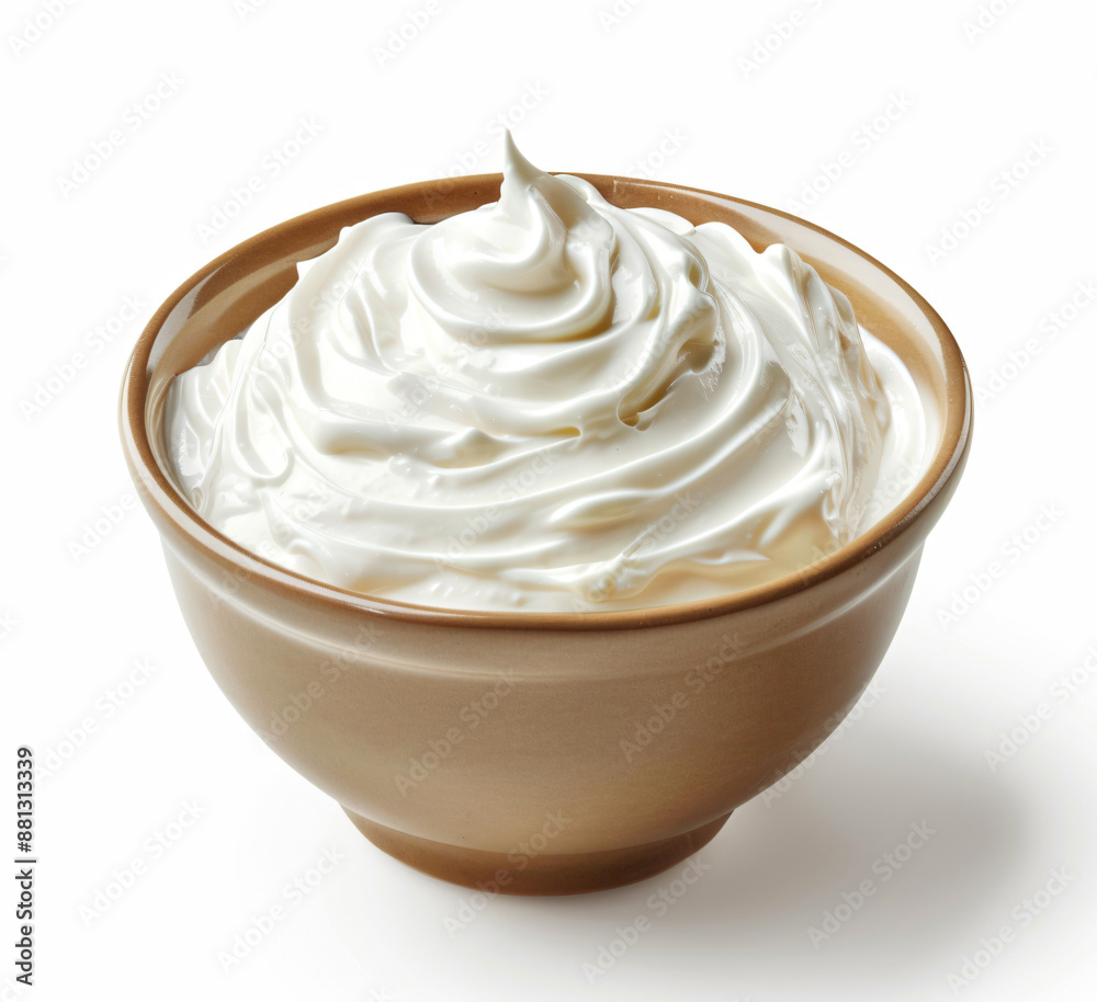 a bowl of whipped cream on a white background a bowl of whipped cream on a white background