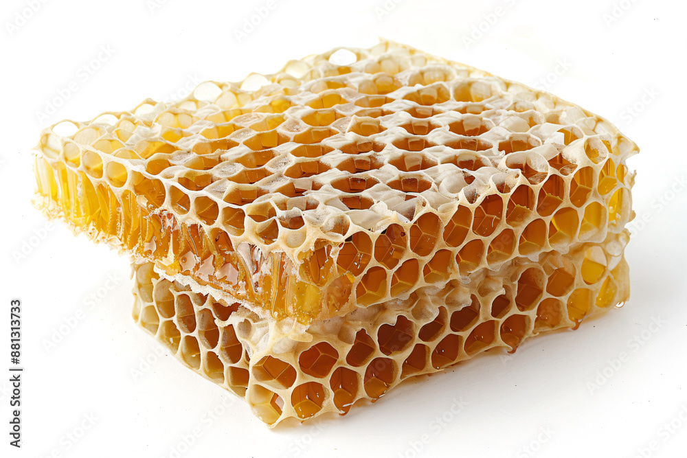a honeycomb with honey on a white background a honeycomb with honey on a white background