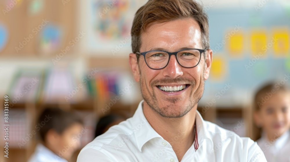 A man wearing glasses is smiling and posing for a picture A man wearing glasses is smiling and posing for a picture