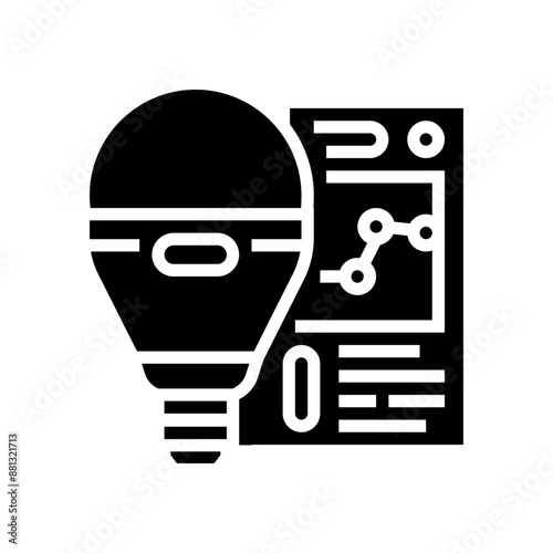 lighting audit energy glyph icon vector. lighting audit energy sign. isolated symbol illustration