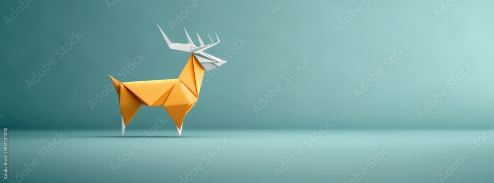 Paper-folded animals poster, ample blank space, natural light Paper-folded animals poster, ample blank space, natural light