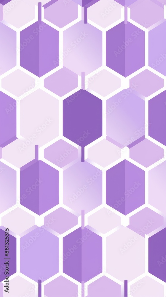 A purple and white  hexagon pattern