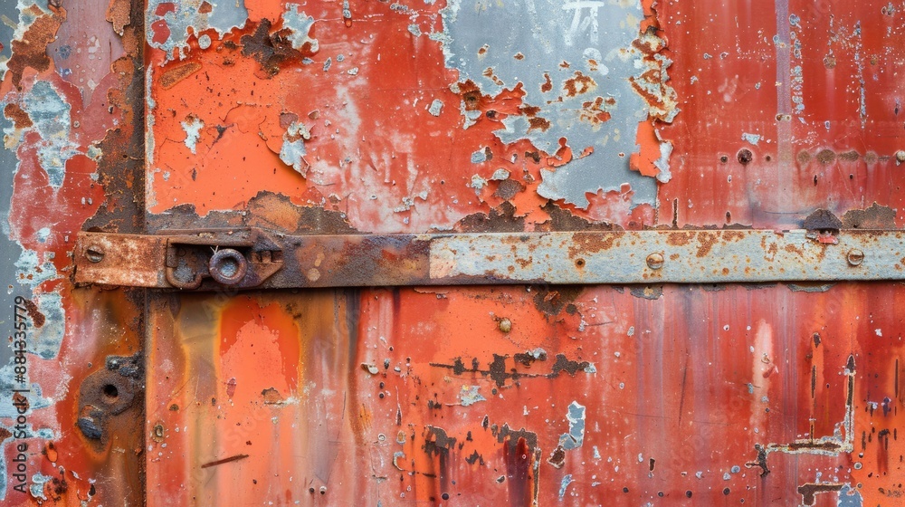 Steel door showing red rust from prolonged exposure to outdoor elements without upkeep Steel door showing red rust from prolonged exposure to outdoor elements without upkeep