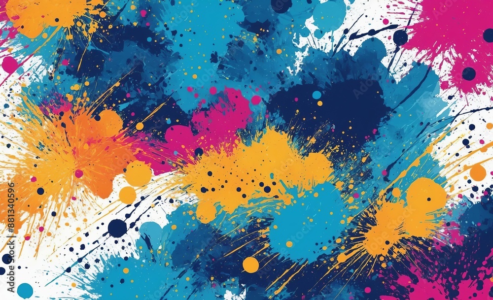 Vibrant Paint Splatter Abstract