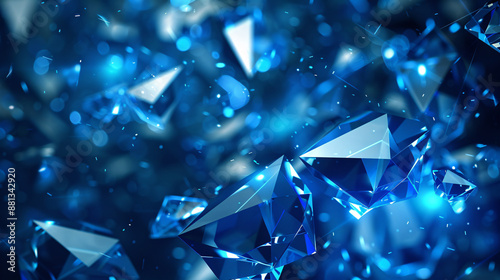 Blue background with futuristic technology storm and blue diamonds wallpaper