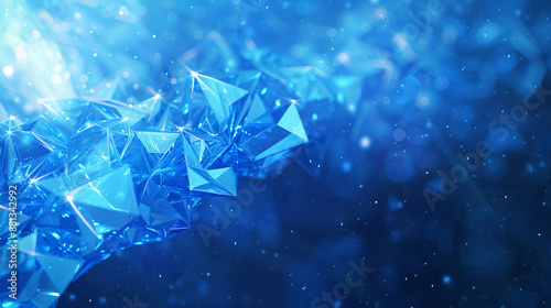 Blue technology storm with blue diamonds and copy space