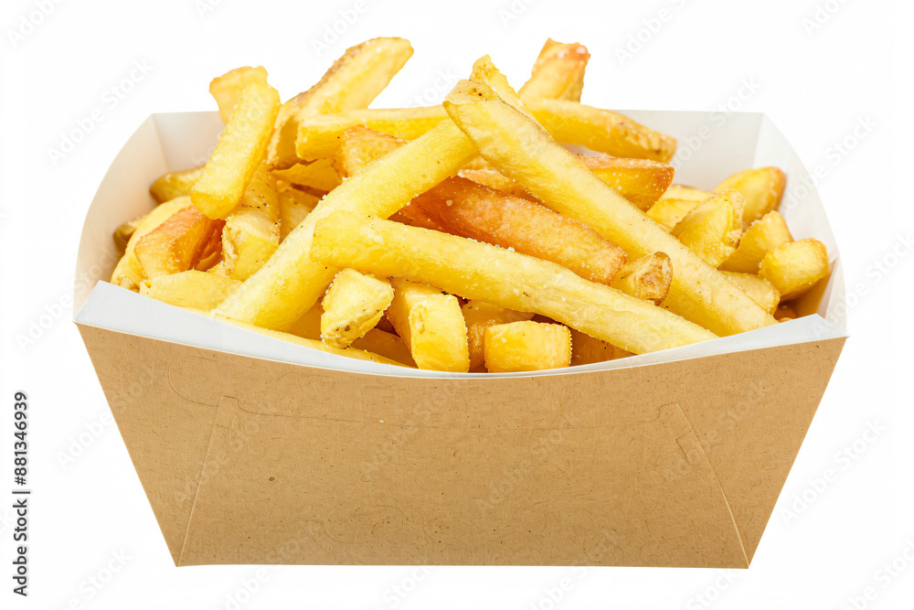 a box of french fries on a white background a box of french fries on a white background