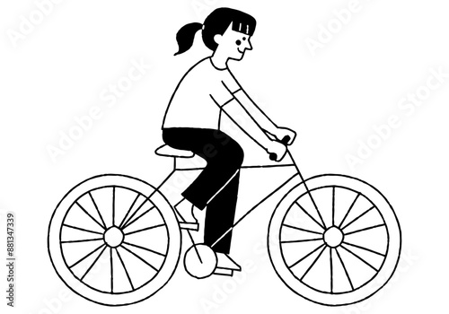 Woman riding a bicycle to her destination_2