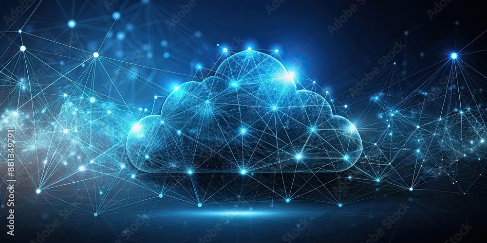 Cloud computing connections telecommunications on dark background, cloud computing, connections, telecommunications, technology Cloud computing connections telecommunications on dark background, cloud computing, connections, telecommunications, technology