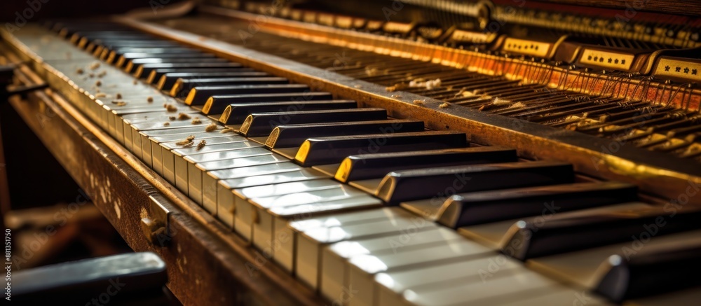 Close-up of Old Piano Keys with Dust Close-up of Old Piano Keys with Dust