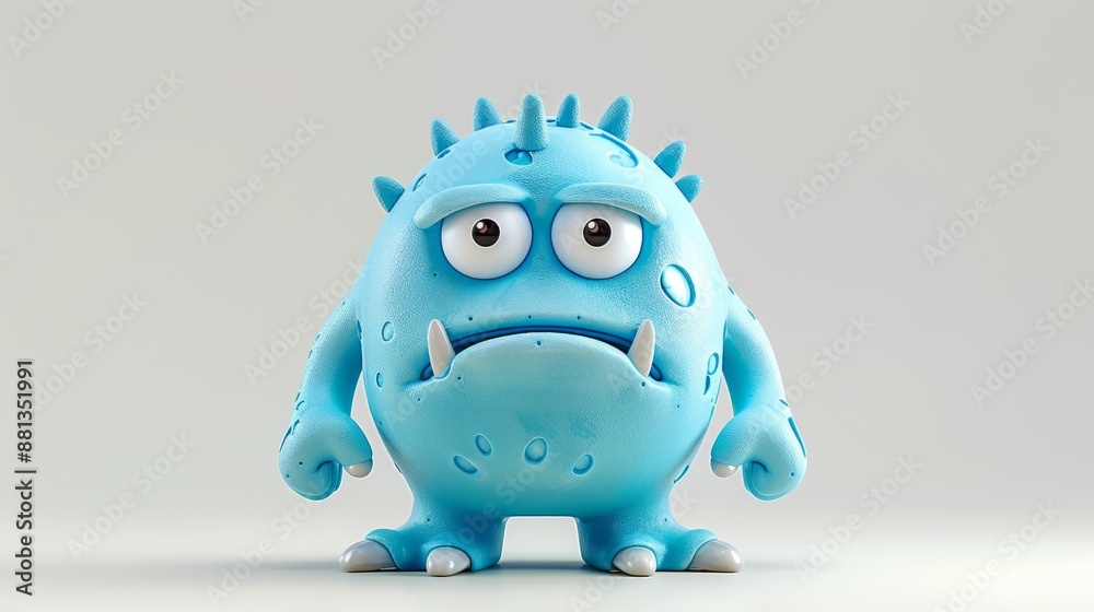 Cute expressive 3D cartoon monster with big eyes Cute expressive 3D cartoon monster with big eyes