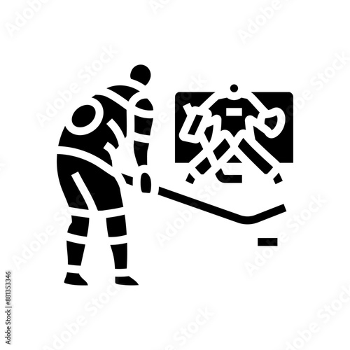 shootout ice hockey sport glyph icon vector. shootout ice hockey sport sign. isolated symbol illustration