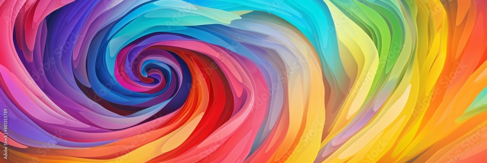 A colorful swirl pattern fills the frame with vibrant rainbow hues A colorful swirl pattern fills the frame with vibrant rainbow hues