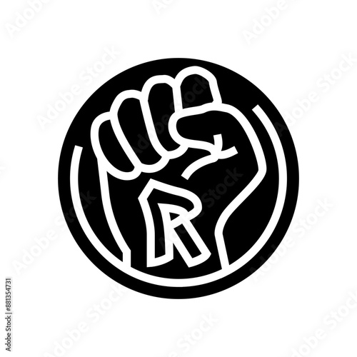 rebellion subculture style punk glyph icon vector. rebellion subculture style punk sign. isolated symbol illustration