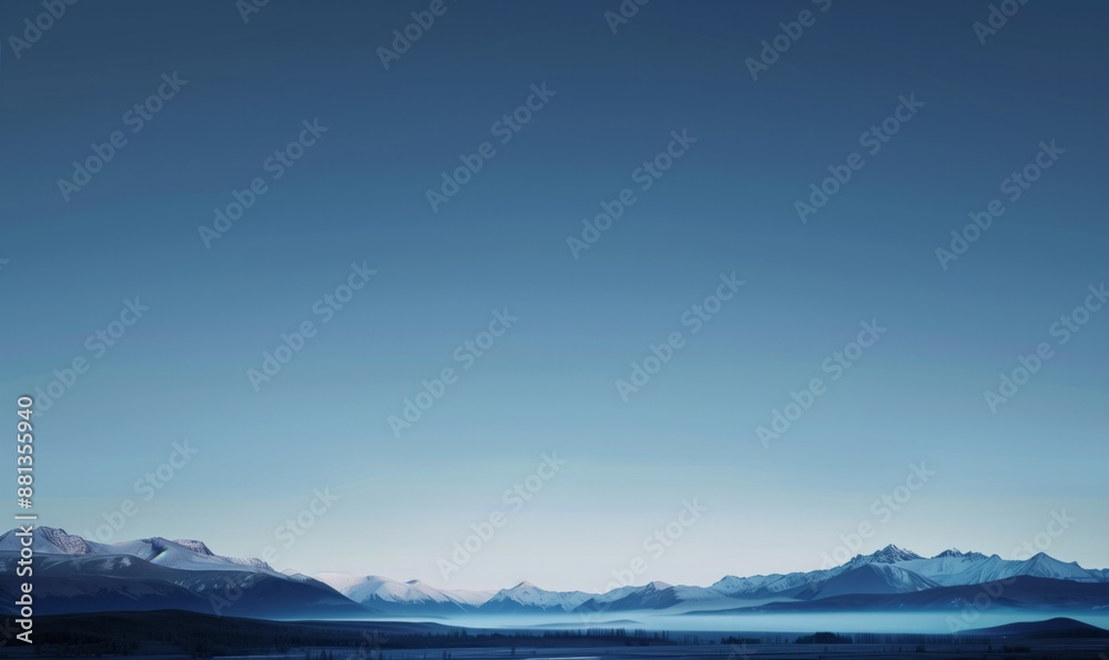 Clear blue sky over the snowy mountains Clear blue sky over the snowy mountains