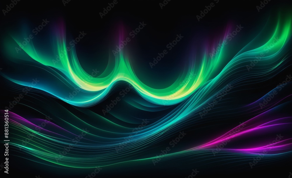 Glowing Nothern Light Waves Glowing Nothern Light Waves