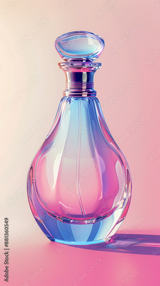 Transparent glass perfume bottle