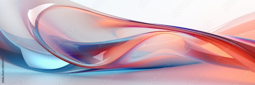 A digitally created banner with abstract shapes in shades of red, blue, and white A digitally created banner with abstract shapes in shades of red, blue, and white