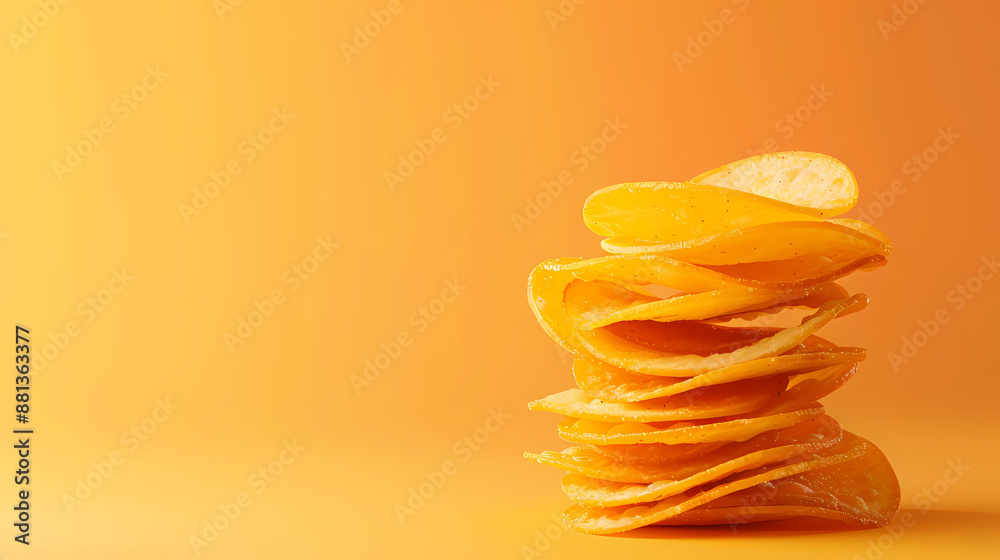 A pile of delicious potato chips A pile of delicious potato chips