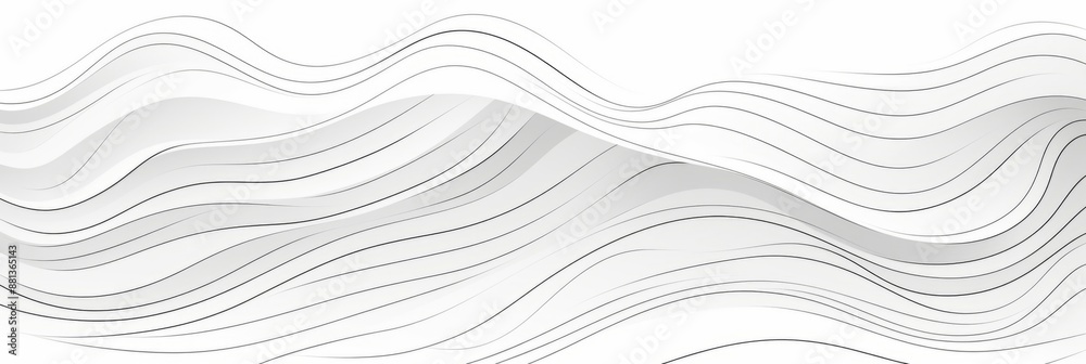 Obraz premium A banner design with grey and white wavy lines creating a dynamic abstract pattern