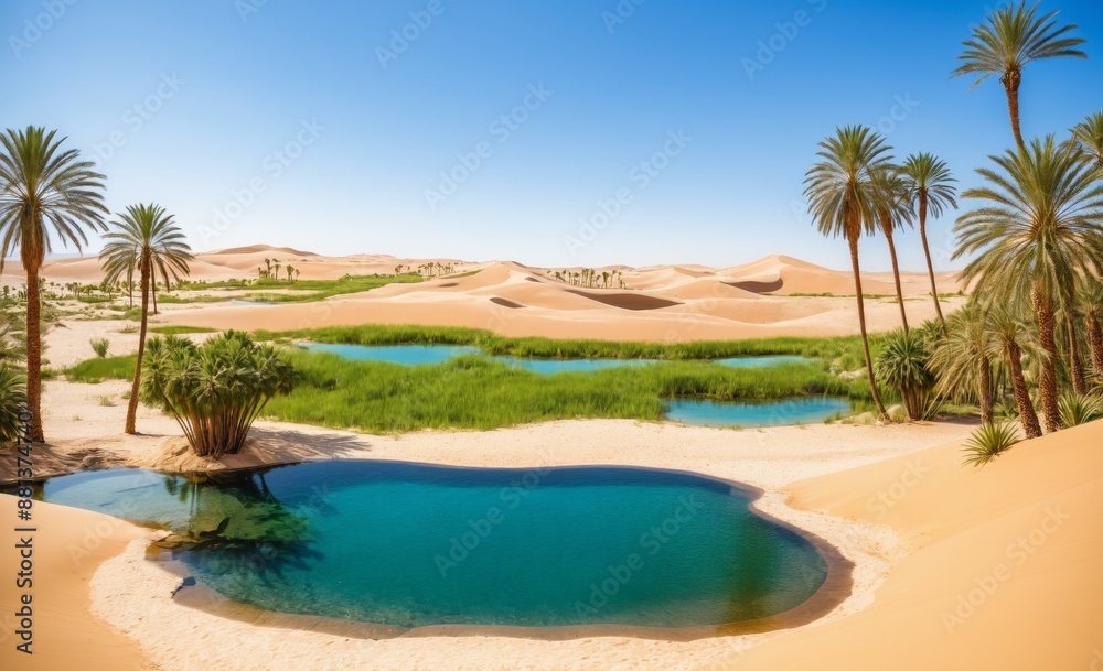 Stunning Desert Oasis with Sand Dunes