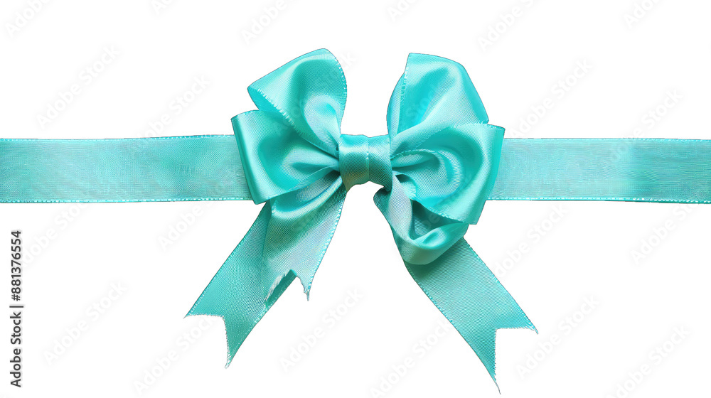 Elegant turquoise ribbon tied in a perfect bow, isolated on white background. Ideal for gift wrapping, decor, and special occasions. Elegant turquoise ribbon tied in a perfect bow, isolated on white background. Ideal for gift wrapping, decor, and special occasions.