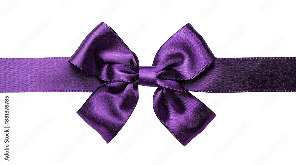 Elegant purple satin bow isolated on a white background. Perfect for gift wrapping, decorations, and festive occasions. Elegant purple satin bow isolated on a white background. Perfect for gift wrapping, decorations, and festive occasions.