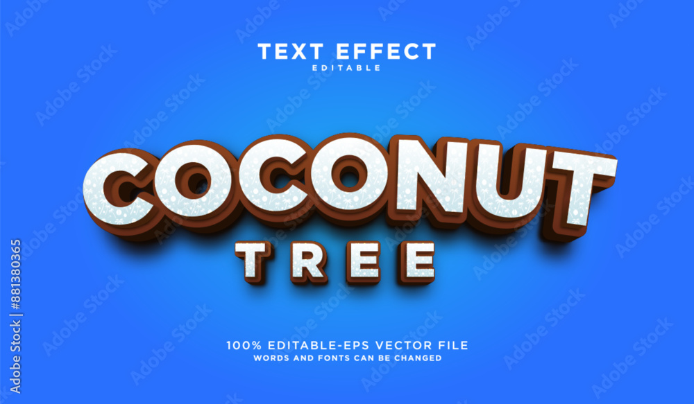 Coconut tree text effect editable logo design Coconut tree text effect editable logo design