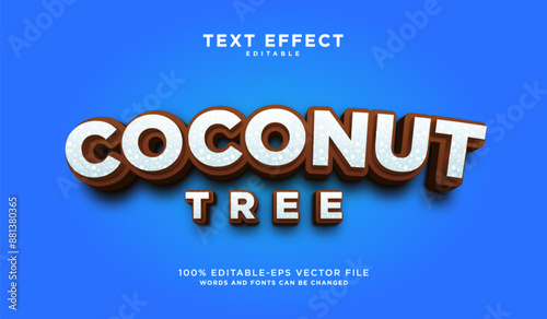 Coconut tree text effect editable logo design