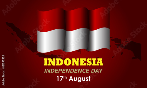 Happy Indonesia Independent Day 17 August 1945, Template of background poster banner