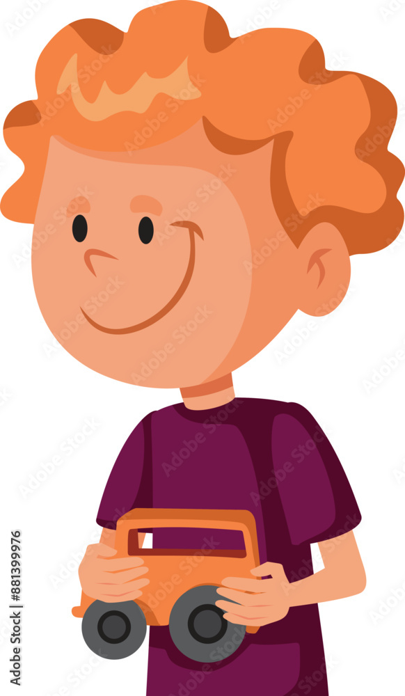 Happy Boy Holding a Car Toy Vector Character. Kid enjoying playtime with his miniature truck
Happy Boy Holding a Car Toy Vector Character. Kid enjoying playtime with his miniature truck