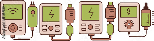 Diabetes pump line icon. linear style sign for mobile concept and web design. Insulin pump outline vector icon. Symbol, logo illustration. Vector graphics. Ai generate 