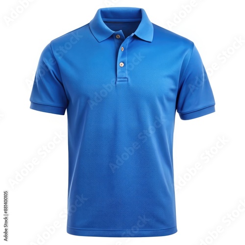 Blue Short Sleeve Polo Shirt. Generative AI