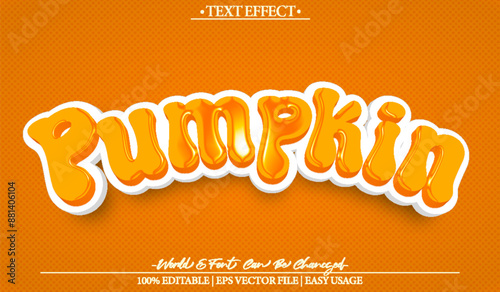 Pumpkin Vector Text Effect Editable Alphabet Halloween Autumn Scary Horror