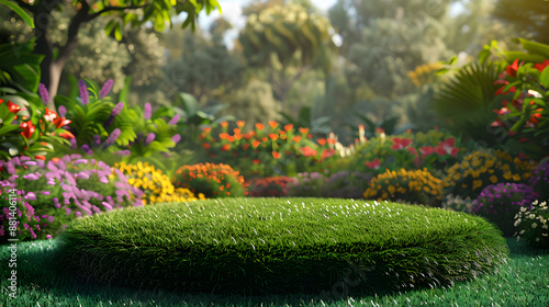 The round bushes are empty with a forest scenery in the background.