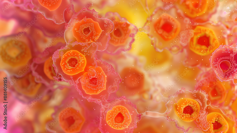 Vitamin C Absorption by Skin Cells Visualized under Microscope, Healthcare Research Vitamin C Absorption by Skin Cells Visualized under Microscope, Healthcare Research