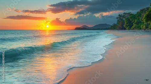 Serene Sunset at Four Mile Beach, Port Douglas - Tropical Paradise in Australia