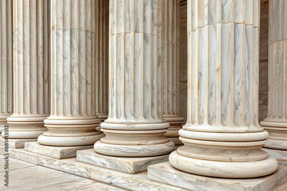 Solid marble pillars supporting a grand structure Solid marble pillars supporting a grand structure