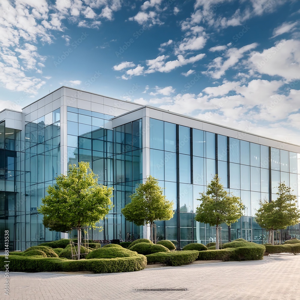 modern office building with sky