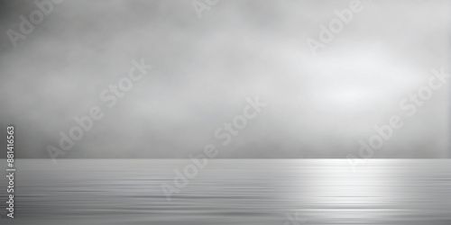 Minimalistic seascape, gloomy sky, vector illustration, natural background