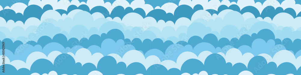 Vector drawing of sky with clouds, seamless pattern, cartoon illustration, natural background Vector drawing of sky with clouds, seamless pattern, cartoon illustration, natural background