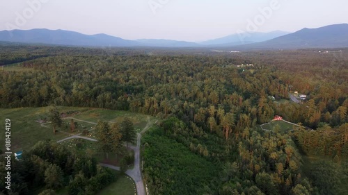 Whitefield New Hampshire aerial sunset cinematic video photo