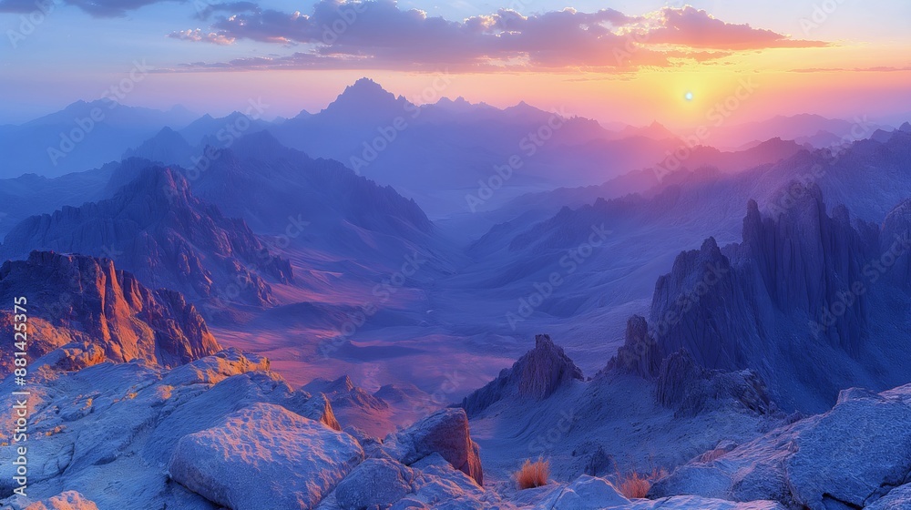 Majestic Sunset at Mount Sinai, Egypt - Symbol of Faith and Pilgrimage Majestic Sunset at Mount Sinai, Egypt - Symbol of Faith and Pilgrimage