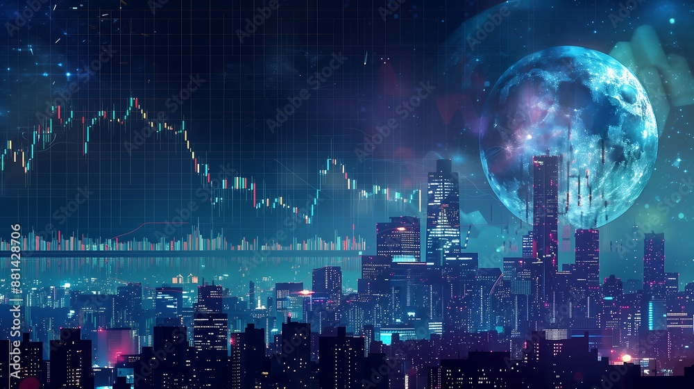 business background market charts in the night business background market charts in the night