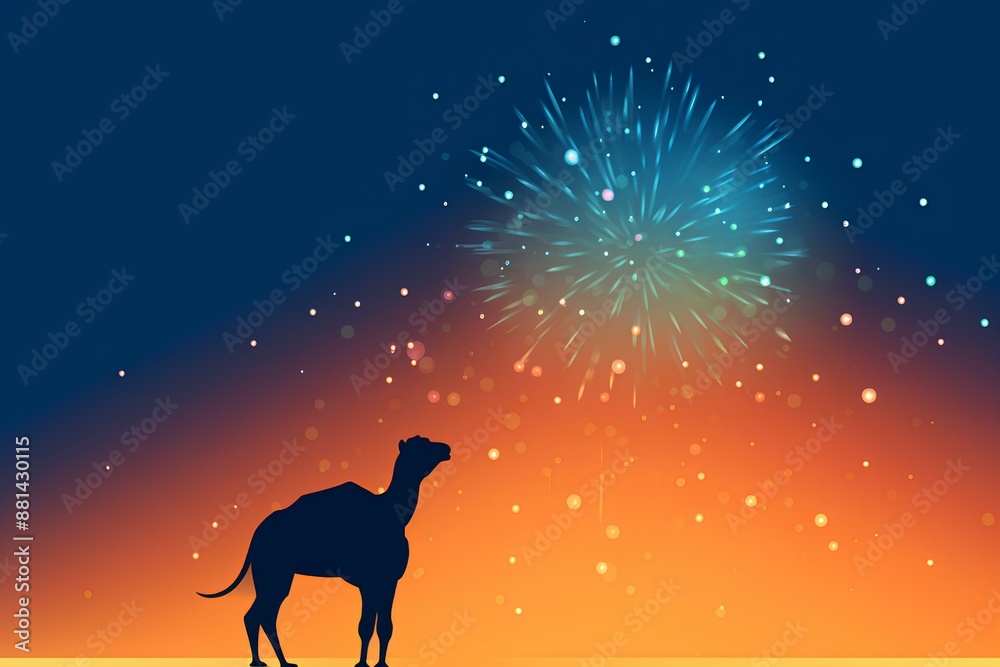 Fototapeta premium silhouette of horse made by midjourney